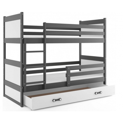 Poschodová posteľ Rico sivo-biela 200cm x 90cm